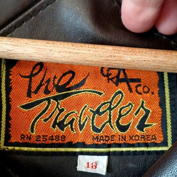 Vintage 70s The Traveler Belted Faux Leather Vegan Dark Brown Jacket - Picture 3 of 9